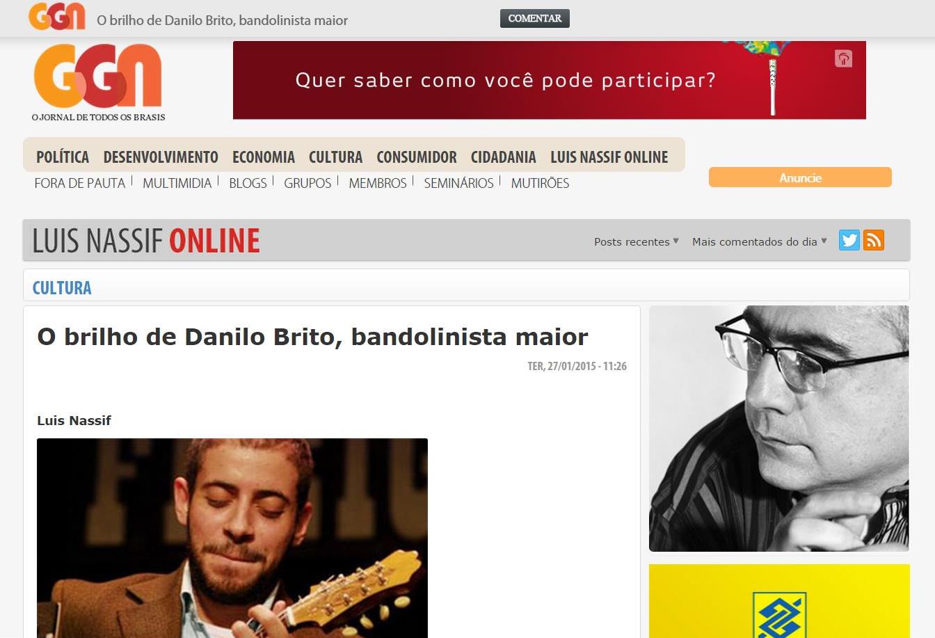 The brilliance of Danilo Brito, major mandolinist - GGN